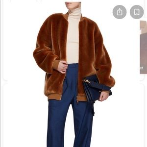 Tibi faux fur track jacket
